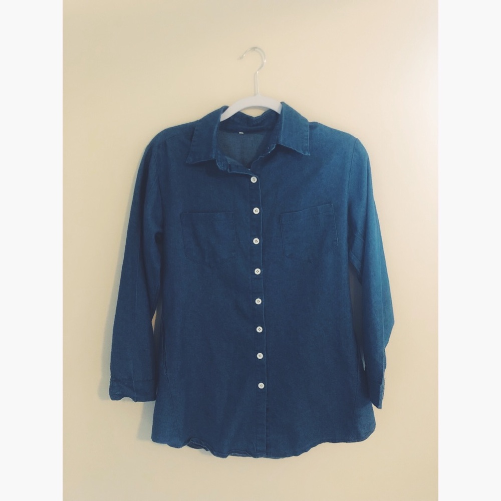 Denim button-down